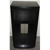 Image 1 : Black Cabinet, Glass Door Entertainment Center.