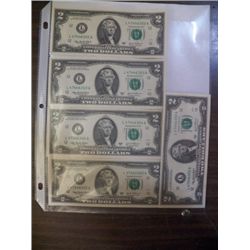 5-Two Dollar Bills
