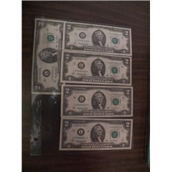 5-Two Dollar Bills