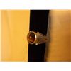 Image 2 : Sterling Silver Men's Ring with Cat Eye