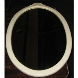 Vintage White Wood Frame Mirror,