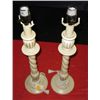 Image 1 : Pair of White 22"  Wooden Lamps, (NO SHADES).