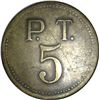 Image 2 : Egypt 1920s 5 Piastre Token - about Very Fine