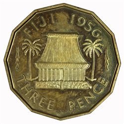 Fiji 1956 Proof Threepence - KM22 - NGC64 Cameo