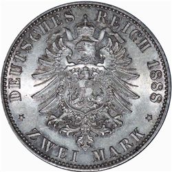 Germany 1888 A 2 Mark - Near Gem