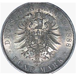 Germany 1888 A 5 Mark - Unc