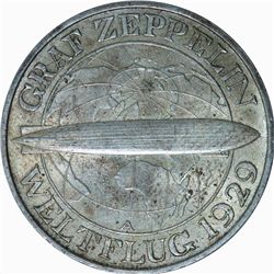 Germany 1930 A 3 Mark - Zeppelin - Unc