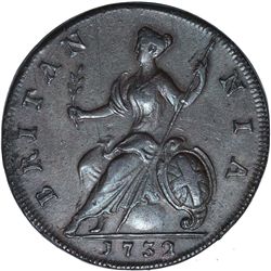 Great Britain 1732 Halfpenny - NGC XF45BN