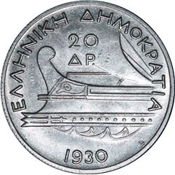 Greece 1930 20 Drachma - NGC MS61