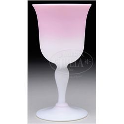 GUNDERSON PEACH BLOW GOBLET.