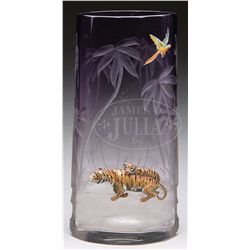 RARE MOSER TIGER VASE.