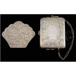 TWO SILVER COMPACTS.