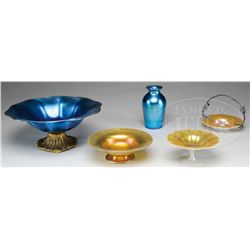 FIVE TIFFANY/STEUBEN ITEMS.