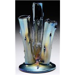 STEUBEN TREE TRUNK VASE.
