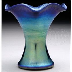 STEUBEN BLUE AURENE VASE.