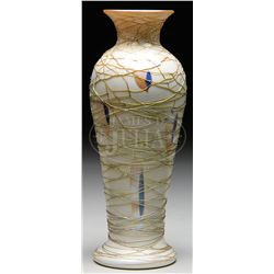DURAND HEART & VINE THREADED VASE.