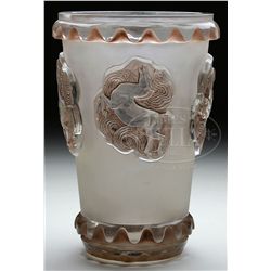 LALIQUE CAMARGUE VASE.