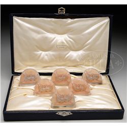 R. LALIQUE PINSONS MENU HOLDER.