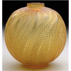 R. LALIQUE PALMS VASE.