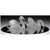 Image 1 : LALIQUE FROSTED SWANS ON MIRROR.
