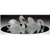 Image 2 : LALIQUE FROSTED SWANS ON MIRROR.