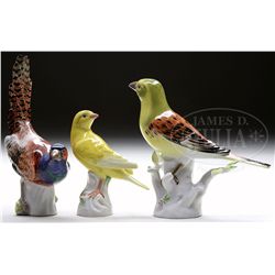 THREE LATE 19TH/EARLY 20TH CENTURY MEISSEN BIRDS.