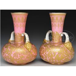 PAIR OF DARBY PORCELAIN VASES.