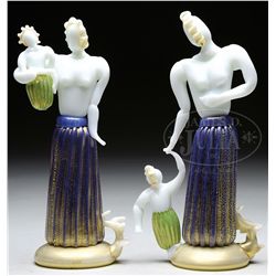 TWO BAROVIER "MOTHERHOOD" FIGURES.