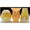 Image 1 : THREE QUEZAL ART GLASS SHADES.