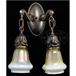 TWO STEUBEN SCONCES.