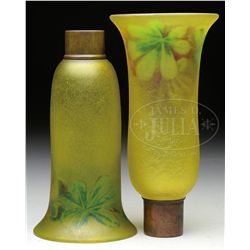 TWO PAIRPOINT AMBERO SHADES.