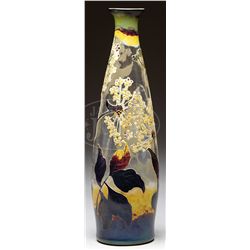 VAL SAINT LAMBERT FLUOGRAVURE VASE.