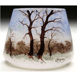 LEGRAS ENAMELED VASE.