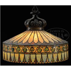 ARTS AND CRAFTS LEADED CHANDELIER.