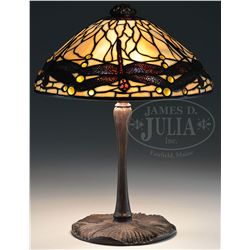 TIFFANY STUDIOS DRAGONFLY TABLE LAMP.