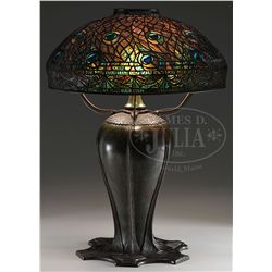 TIFFANY STUDIOS PEACOCK TABLE LAMP.