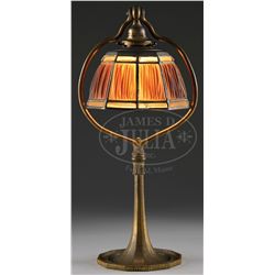 TIFFANY STUDIOS LINENFOLD DESK LAMP.