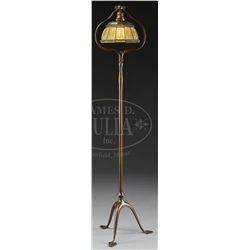 TIFFANY STUDIOS LINENFOLD FLOOR LAMP.