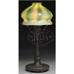 TIFFANY PULLED FEATHER LAMP.