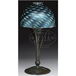 TIFFANY STUDIOS LAMP BASE WITH CONTEMPORARY SHADE.