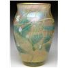 Image 1 : TIFFANY AQUAMARINE FLORAL VASE.