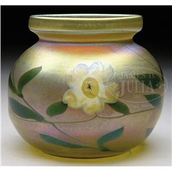 TIFFANY FLORAL CAMEO VASE.