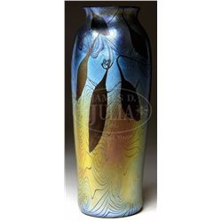 MONUMENTAL TIFFANY DECORATED VASE.