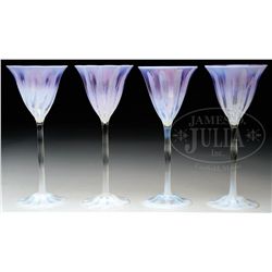 FOUR TIFFANY PASTEL WINES.