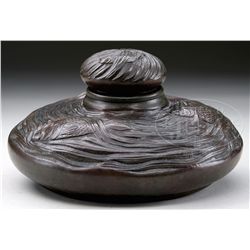 TIFFANY STUDIOS SWIMMING KOI INKWELL.