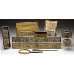 TIFFANY STUDIOS BOOKMARK DESK SET.