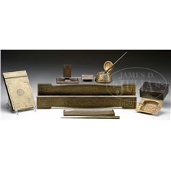 10-PIECE TIFFANY MODELED DESK ACCESSORIES.