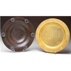 TWO TIFFANY STUDIOS PLATES.
