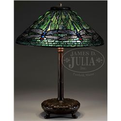 TIFFANY STUDIOS DRAGONFLY TABLE LAMP.