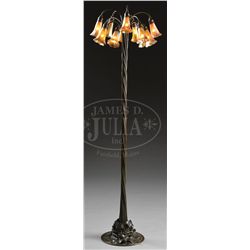 TIFFANY STUDIOS 12-LIGHT LILY FLOOR LAMP.
